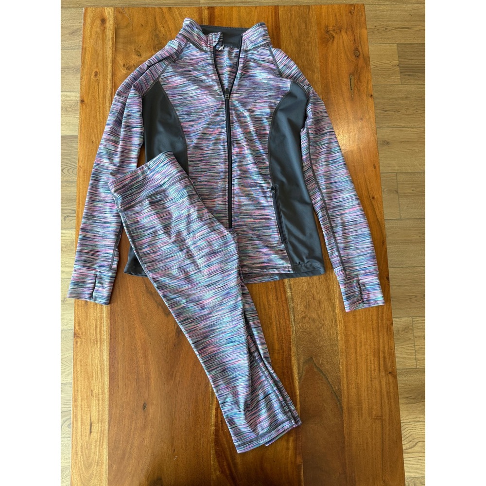 Ideology Women's Rainbow Space Dye  Capri Legging/Jacket Size M